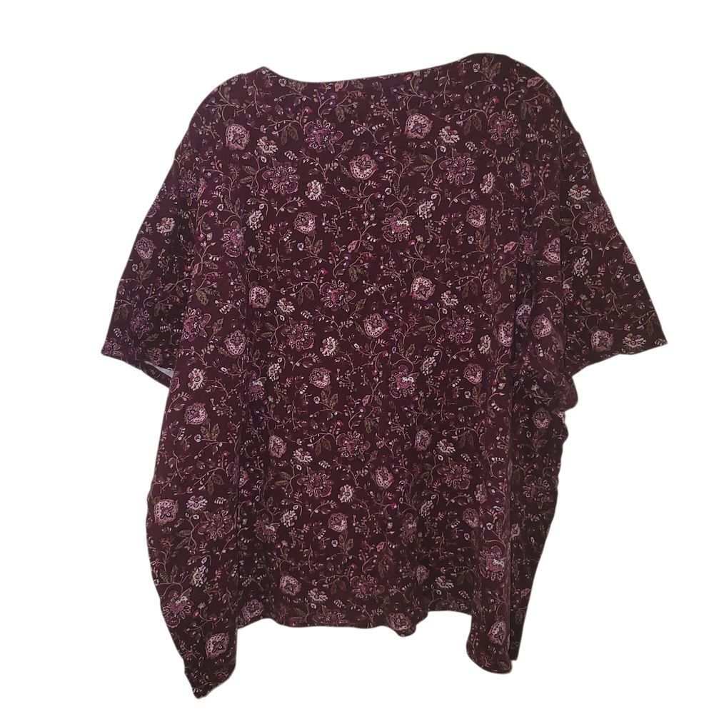 Croft & Barrow Burgundy Floral Blouse